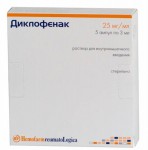 Диклофенак, раствор для внутримышечного введения 75 мг/3 мл 3 мл 10 шт ампулы