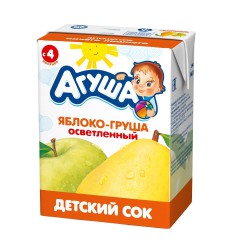 Сок Агуша яблоко груша осветленный с 4 мес 200 мл