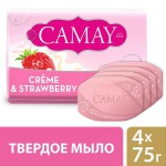 Мыло туалетное, Camay (Камей) 75 г 4 шт Клубника со сливками