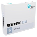 Бисопролол, таблетки покрытые пленочной оболочкой 10 мг 30 шт