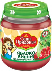 Пюре Сады Придонья яблоко вишня без сахара с 6 мес 120 г