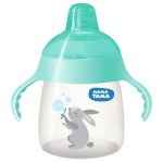 Поильник-чашка, Мама Тама 240 мл непроливайка с крышкой 6+ мятный